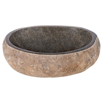 Opbouw waskom Differnz Riverstone Nusa 39cm natuursteen grijs