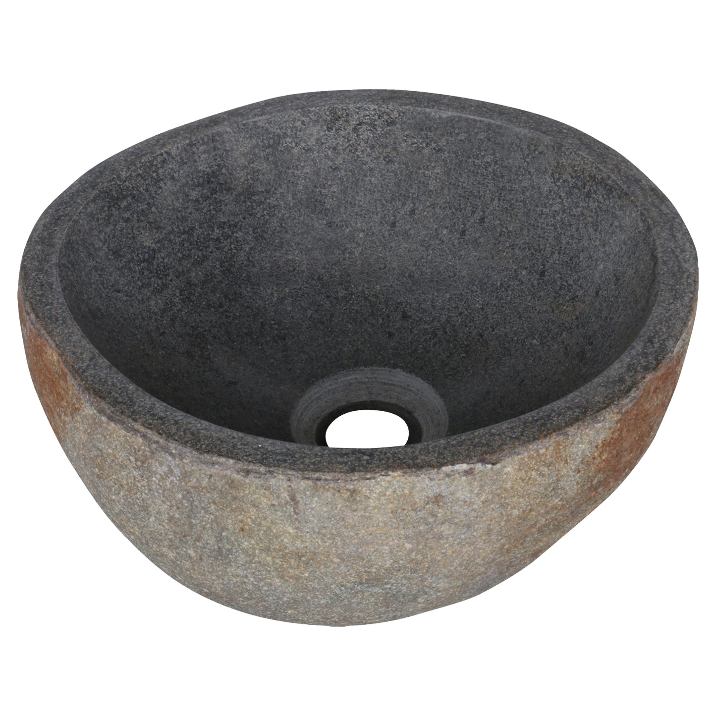 Opbouw waskom Differnz Riverstone Ruz 25cm natuursteen grijs