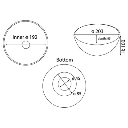 Opbouw waskom Differnz Boomer rond 20cm keramiek zwart