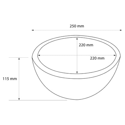 Opbouw waskom Differnz Boomer rond 25cm keramiek mat zwart