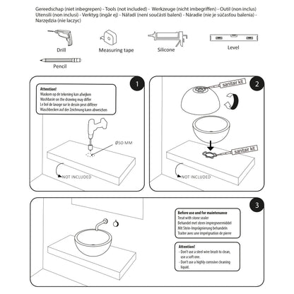 Opbouw waskom Differnz Boomer rond 25cm keramiek mat zwart
