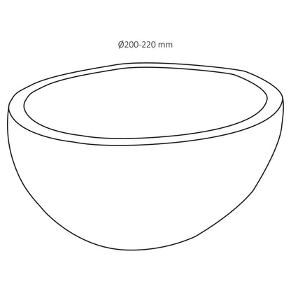 Opbouw waskom Differnz Boomer rond 21cm natuursteen grijs