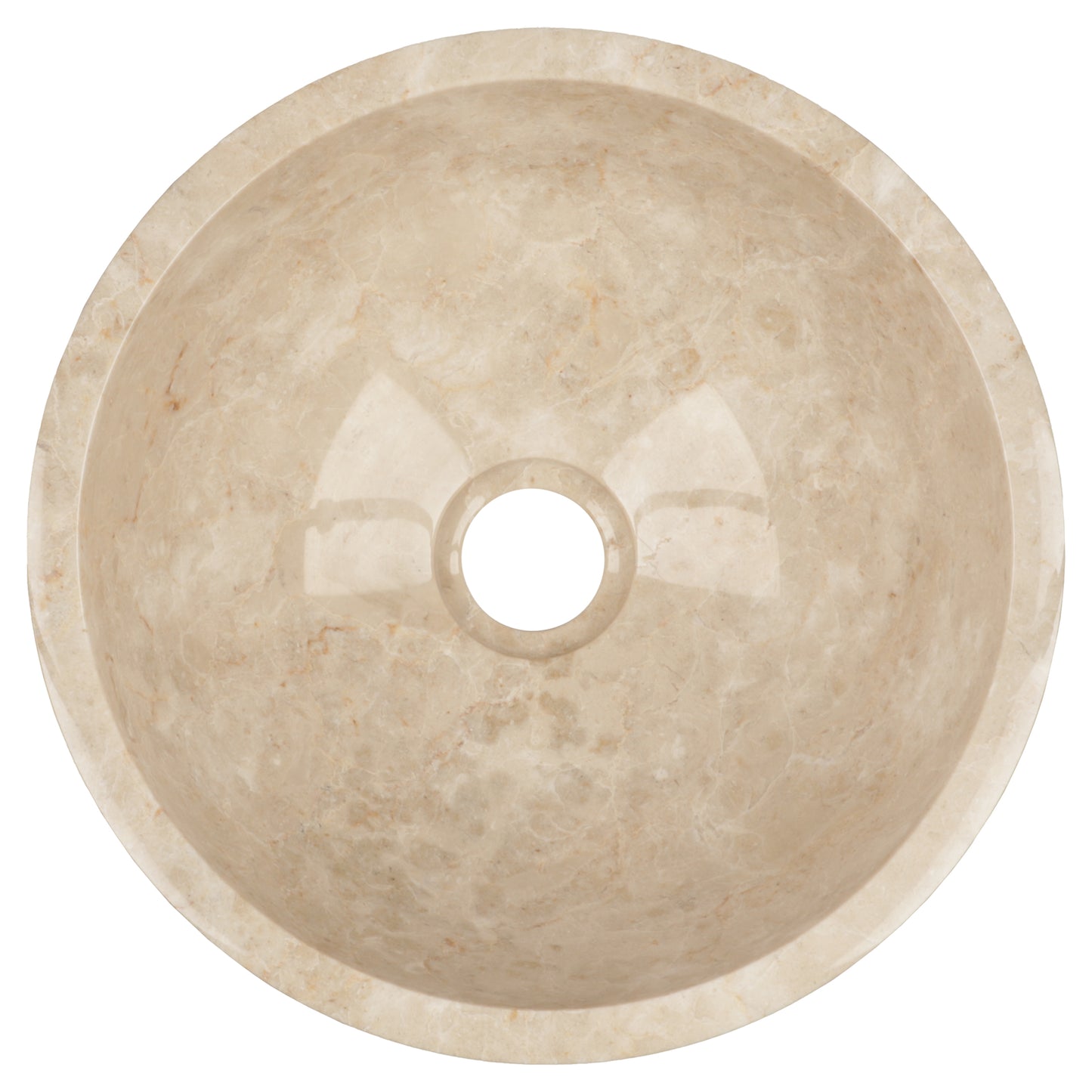 Opbouw waskom Differnz Boomer rond 21cm marmer beige