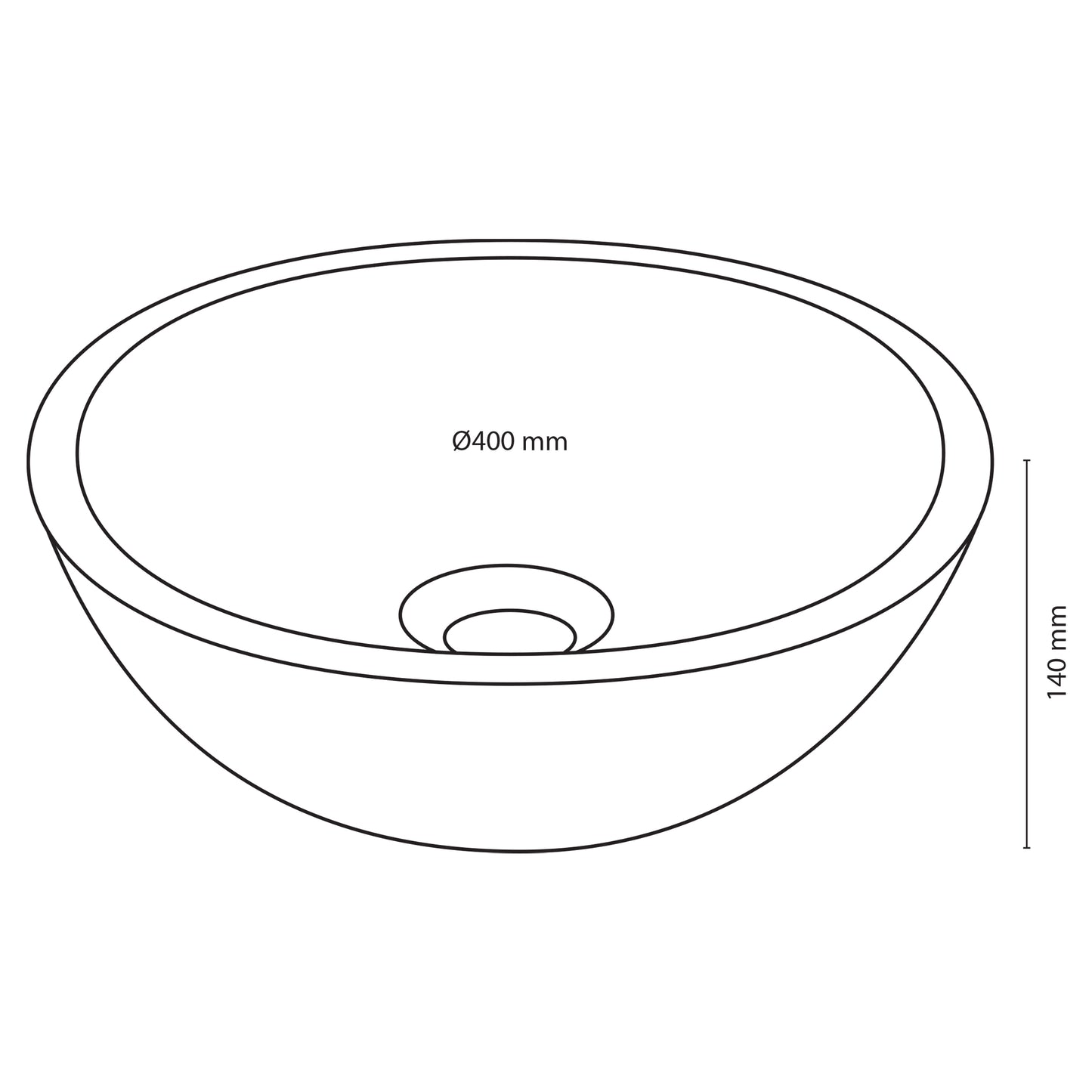 Opbouw waskom Differnz Marmor rond 40cm marmer grijs