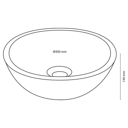Opbouw waskom Differnz Marmor rond 40cm marmer grijs