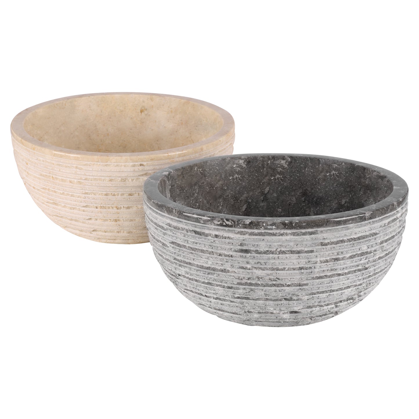 Opbouw waskom Differnz Alto rond 38cm marmer grijs