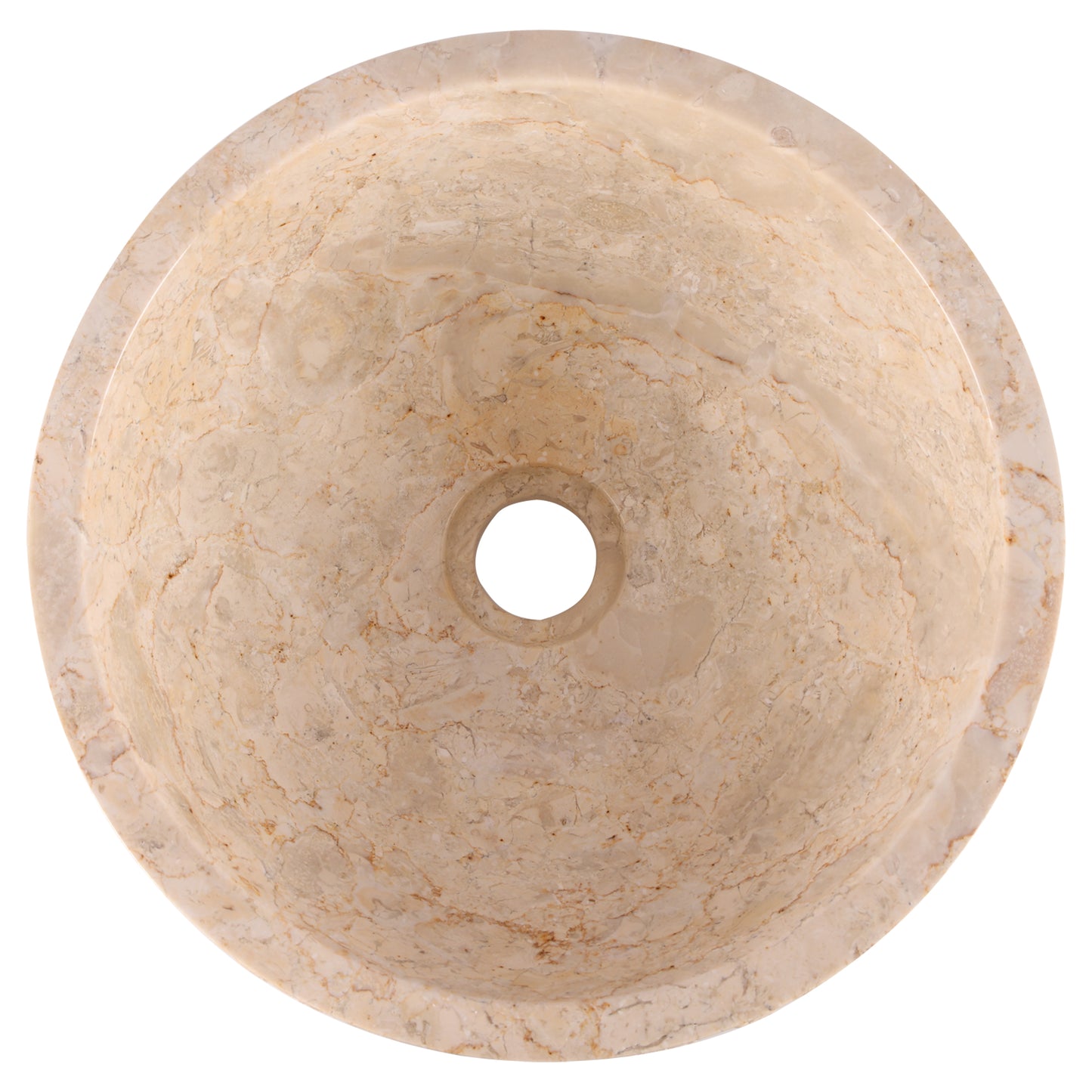 Opbouw waskom Differnz Asti rond 38cm marmer beige