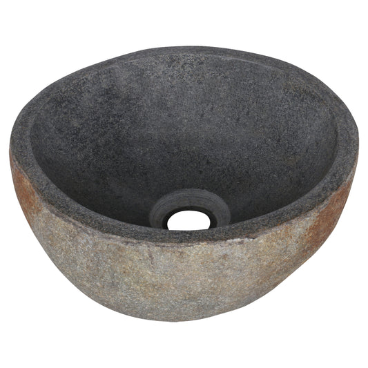 Opbouw waskom Differnz Riverstone Nusa 52cm natuursteen grijs