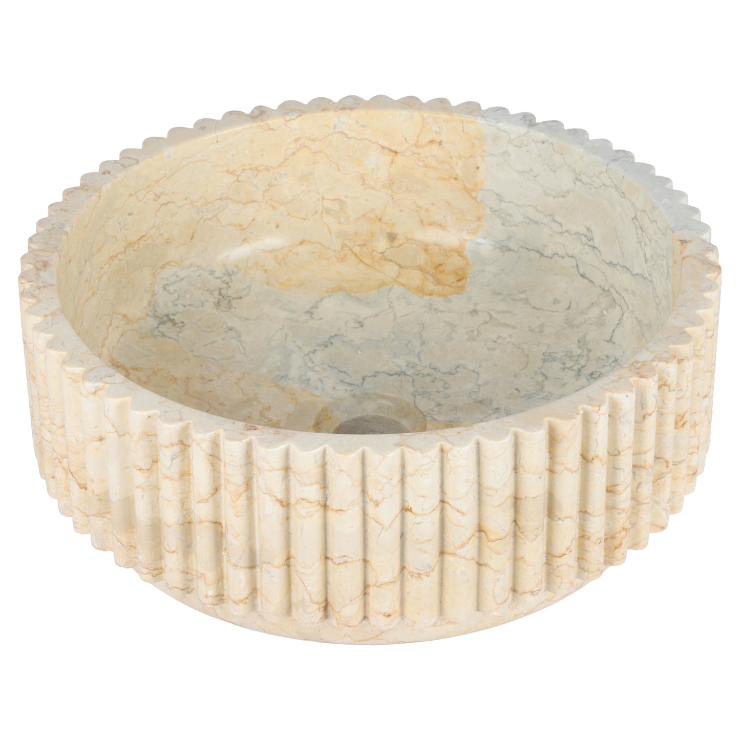 Opbouw waskom Differnz Ribba rond 40cm marmer beige