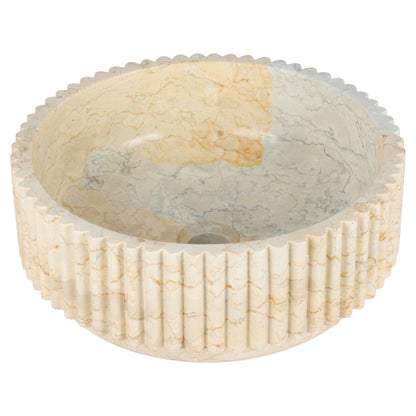 Opbouw waskom Differnz Ribba rond 40cm marmer beige