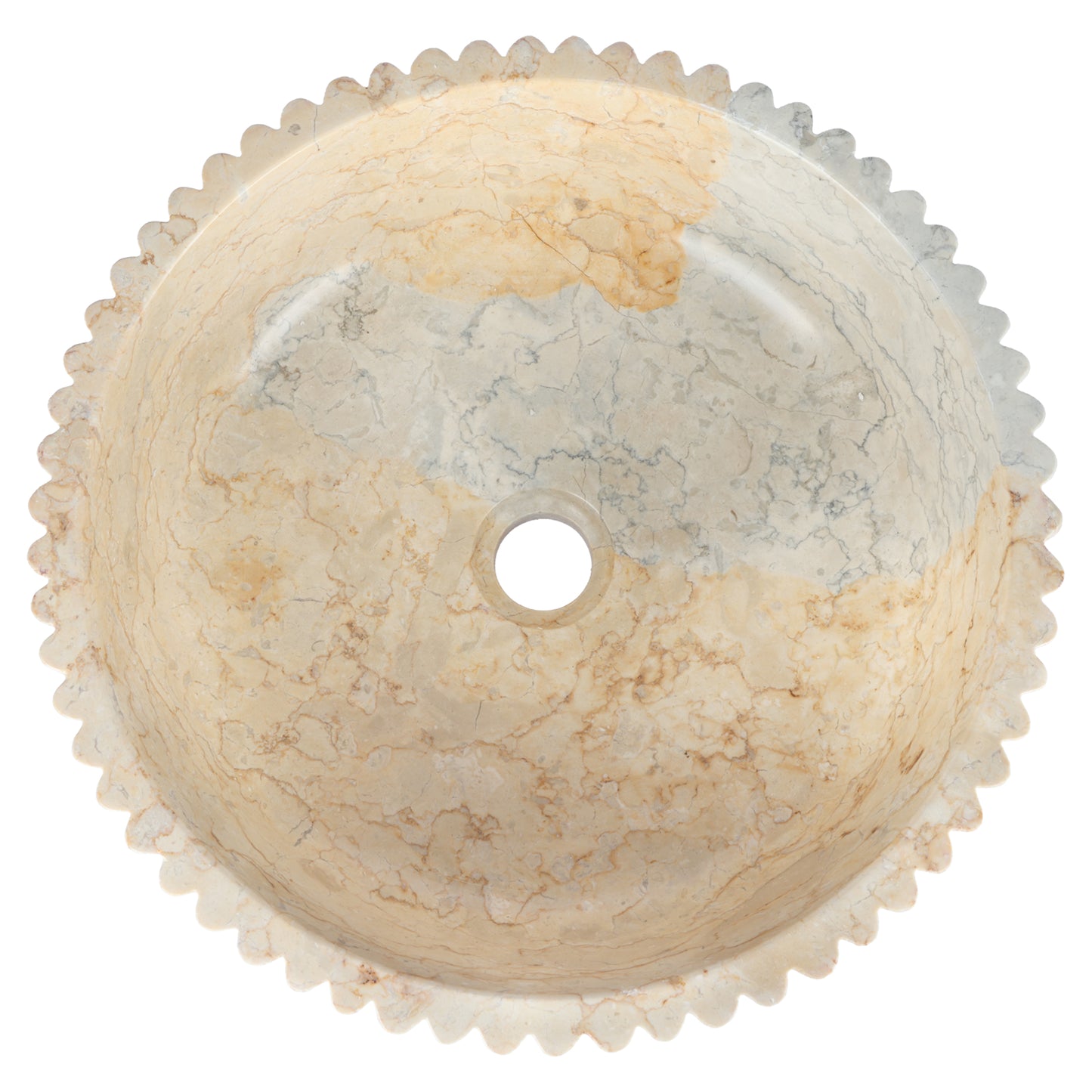Opbouw waskom Differnz Ribba rond 40cm marmer beige
