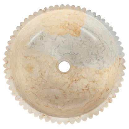 Opbouw waskom Differnz Ribba rond 40cm marmer beige