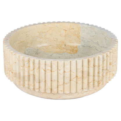 Opbouw waskom Differnz Ribba rond 40cm marmer beige