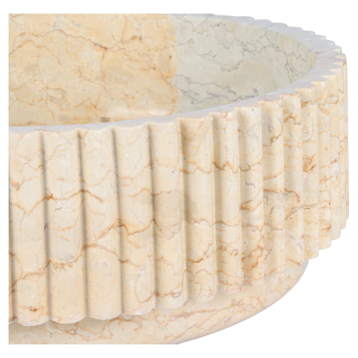 Opbouw waskom Differnz Ribba rond 40cm marmer beige