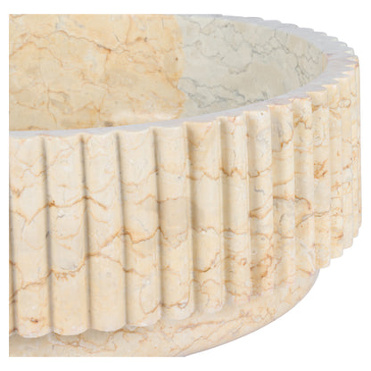 Opbouw waskom Differnz Ribba rond 40cm marmer beige
