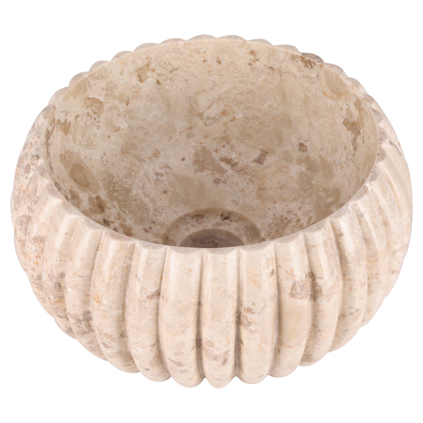 Opbouw waskom Differnz Ribba rond 25cm marmer beige