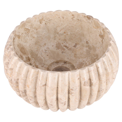 Opbouw waskom Differnz Ribba rond 25cm marmer beige