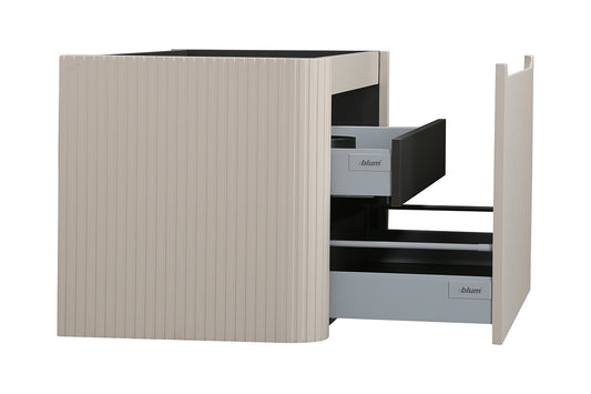 Badkamermeubelset Wiesbaden Sulora 120cm mat beige inclusief spiegel Uovo met beige wastafelblad