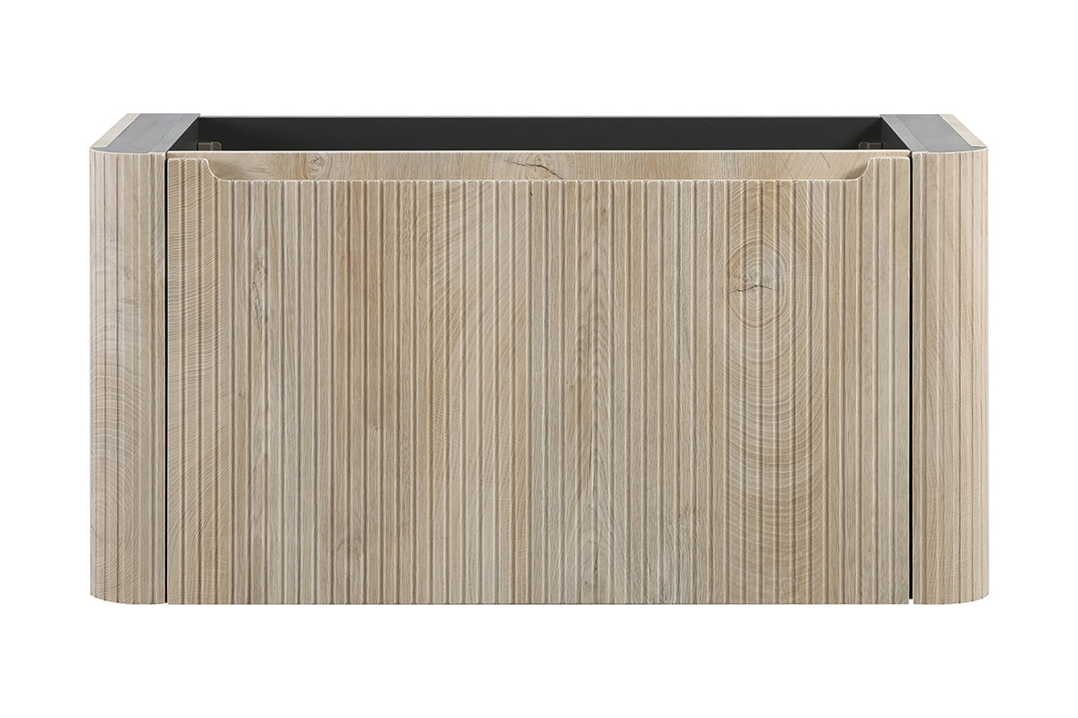 Wastafelkast Wiesbaden Sulora 120cm licht eiken inclusief wastafelblad Laro solid surface