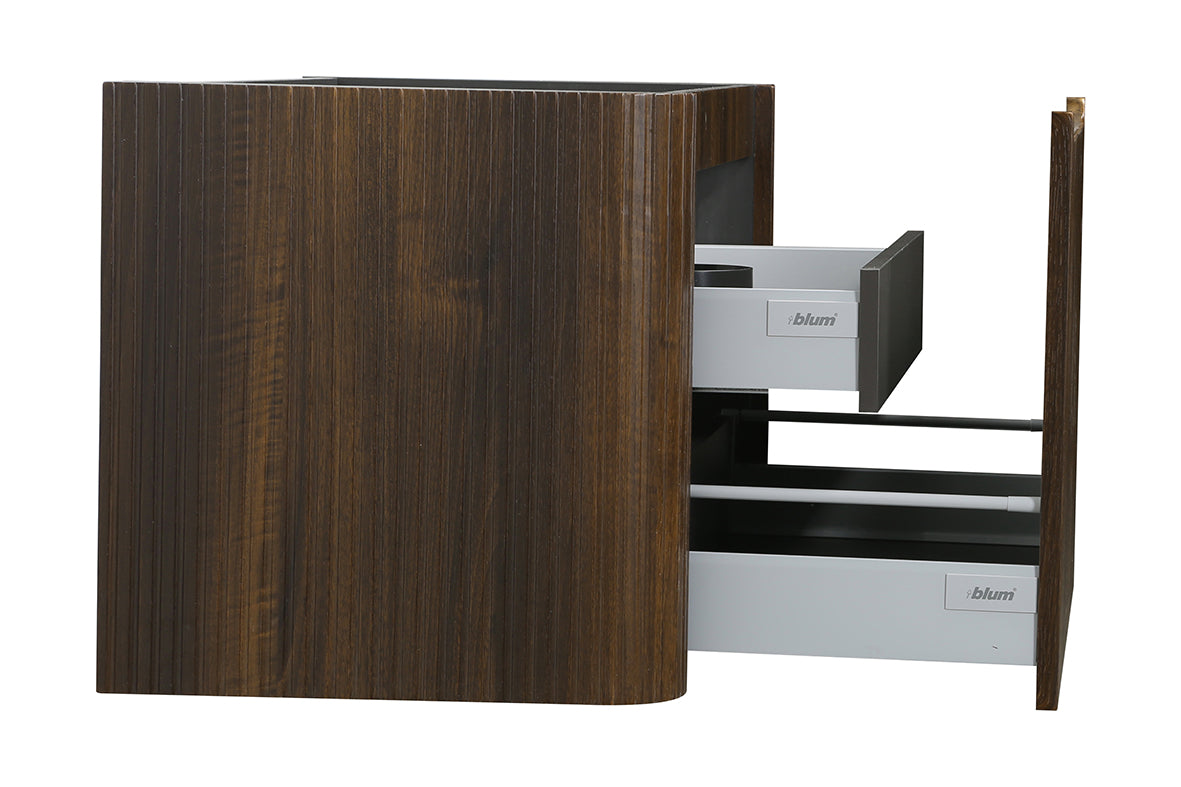 Wastafelkast Wiesbaden Sulora 100cm walnoot inclusief wastafelblad Laro solid surface