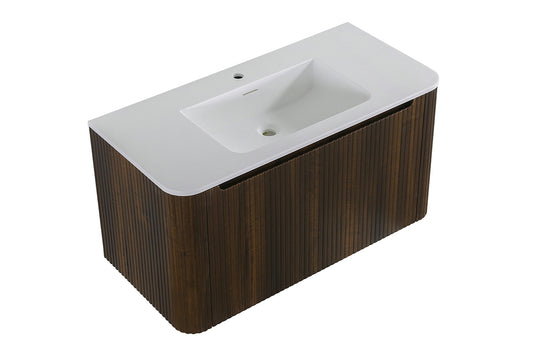 Badkamermeubelset Wiesbaden Sulora 120cm walnoot inclusief spiegel Uovo