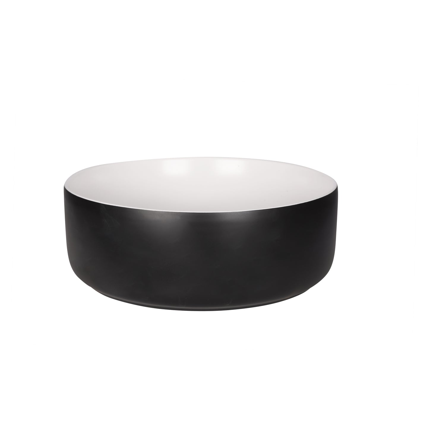 Opbouw waskom Differnz Mira rond 36cm keramiek zwart en wit