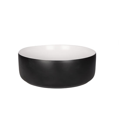 Opbouw waskom Differnz Mira rond 36cm keramiek zwart en wit