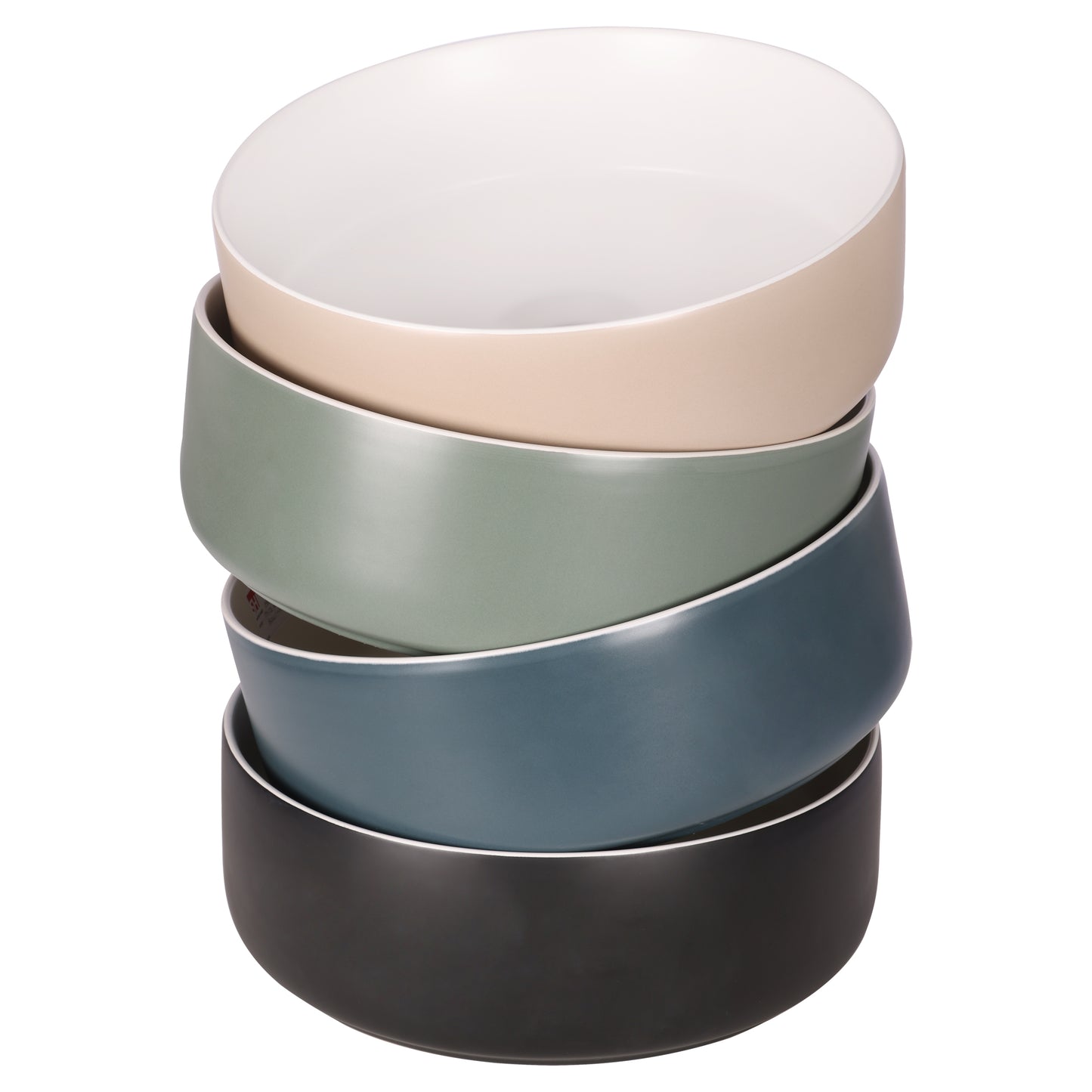 Opbouw waskom Differnz Mira rond 36cm keramiek zwart en wit
