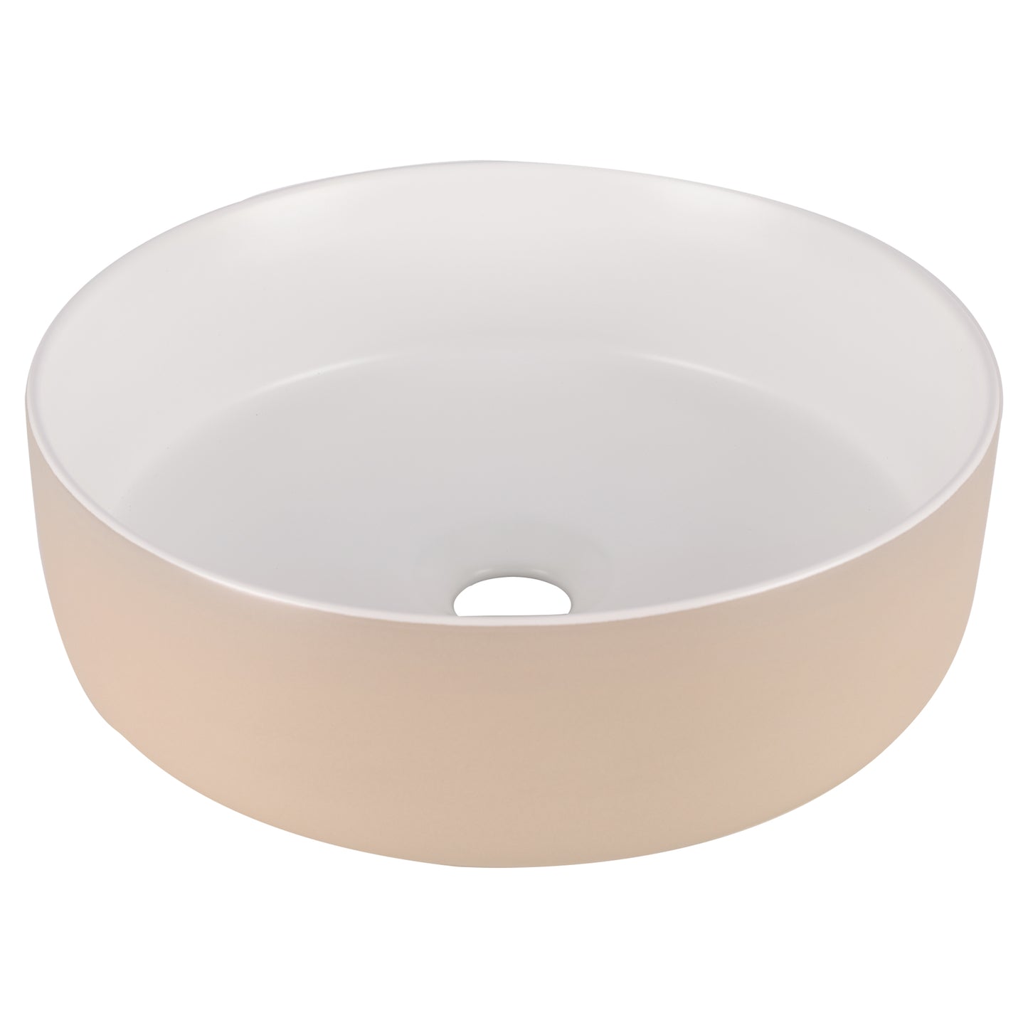 Opbouw waskom Differnz Mira rond 36cm keramiek beige en wit