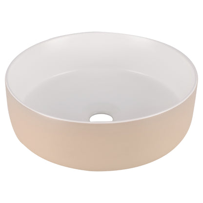 Opbouw waskom Differnz Mira rond 36cm keramiek beige en wit
