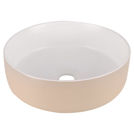 Opbouw waskom Differnz Mira rond 36cm keramiek beige en wit