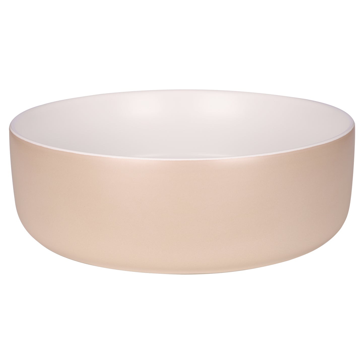 Opbouw waskom Differnz Mira rond 36cm keramiek beige en wit