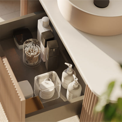 Opbouw waskom Differnz Mira rond 36cm keramiek beige en wit