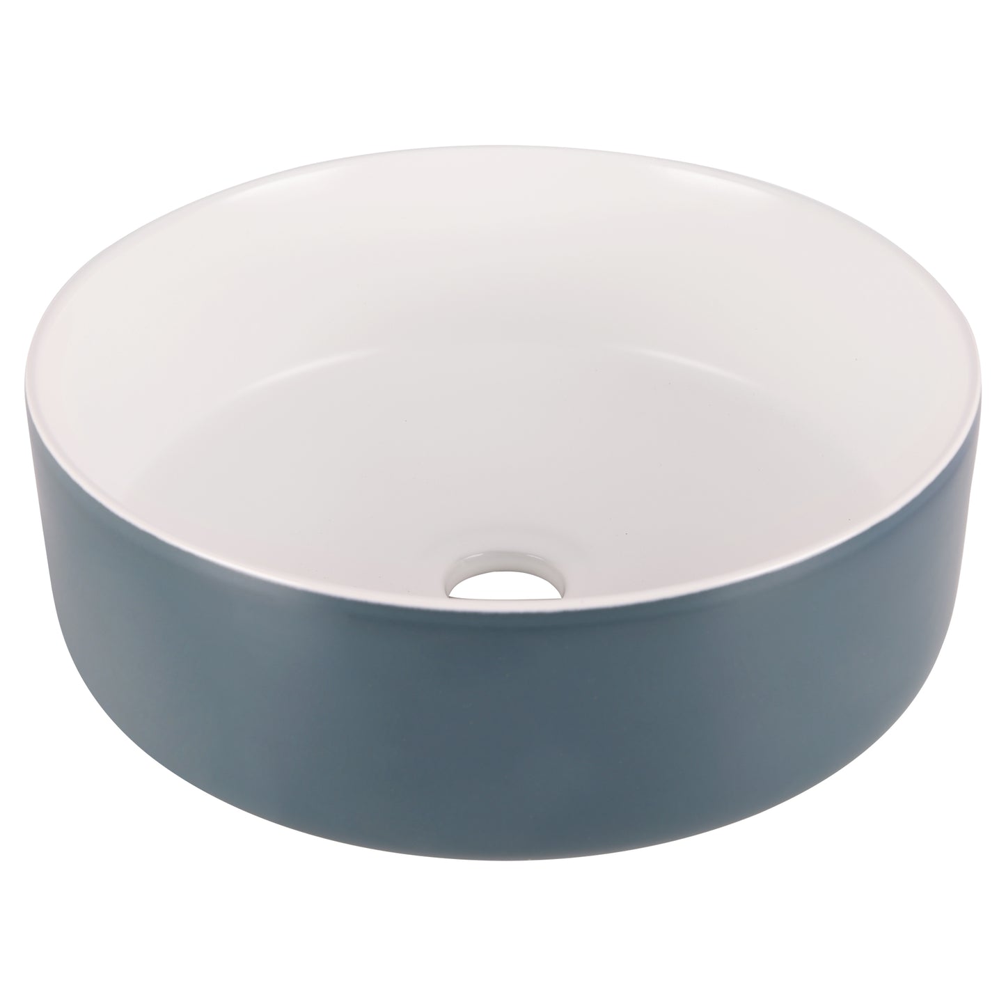 Opbouw waskom Differnz Mira rond 36cm keramiek blauw en wit