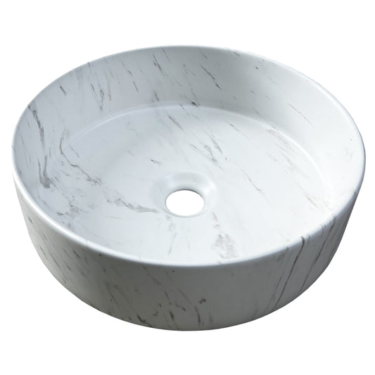 Opbouw waskom Differnz Mira rond 36cm keramiek marmergrijs