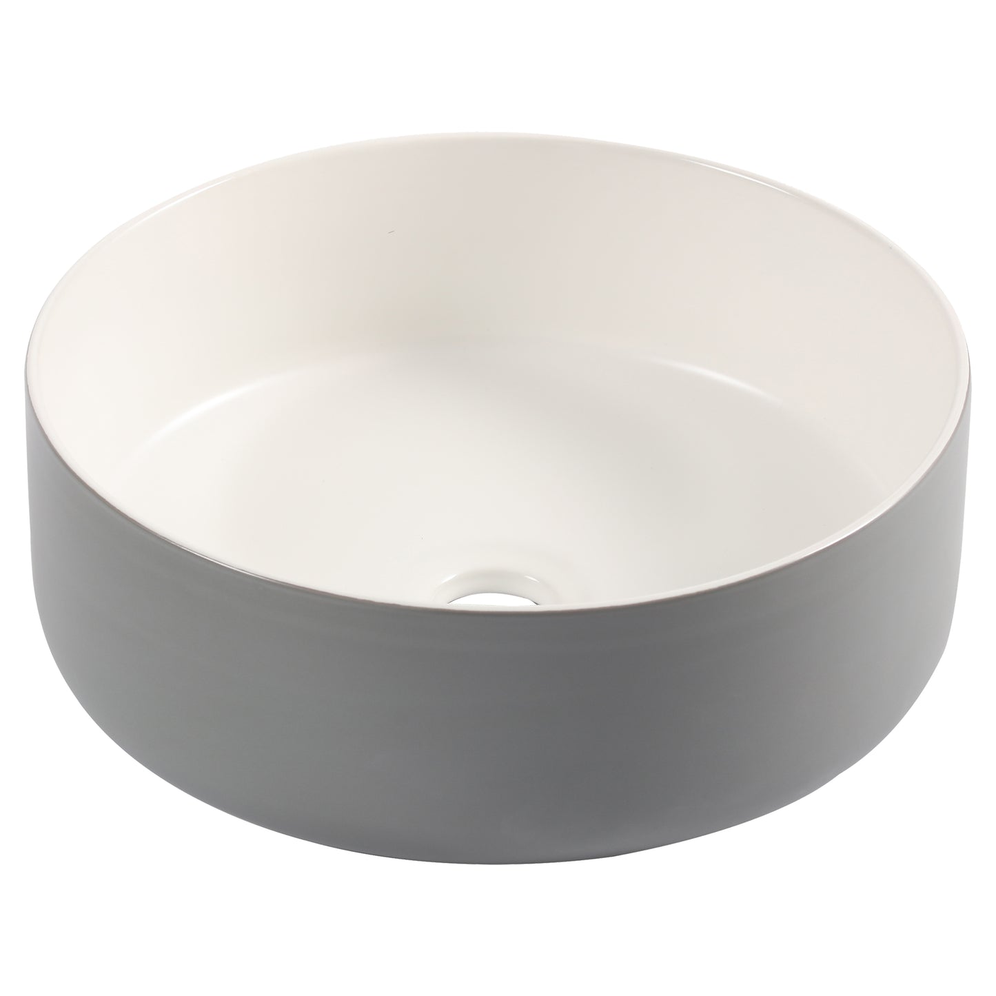 Opbouw waskom Differnz Mira rond 36cm keramiek grijs en wit