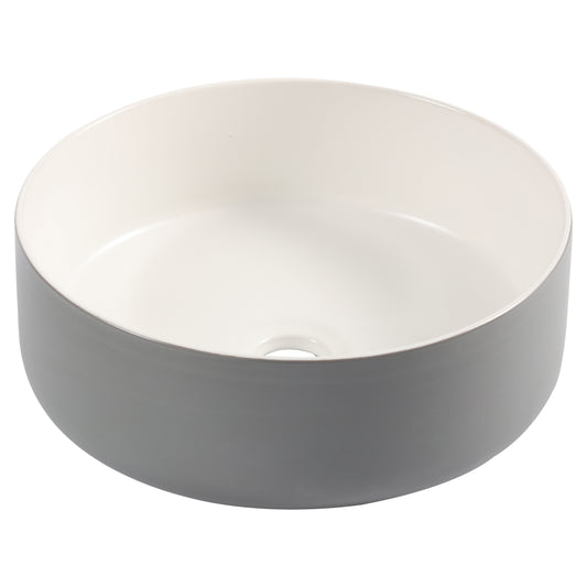 Opbouw waskom Differnz Mira rond 36cm keramiek grijs en wit