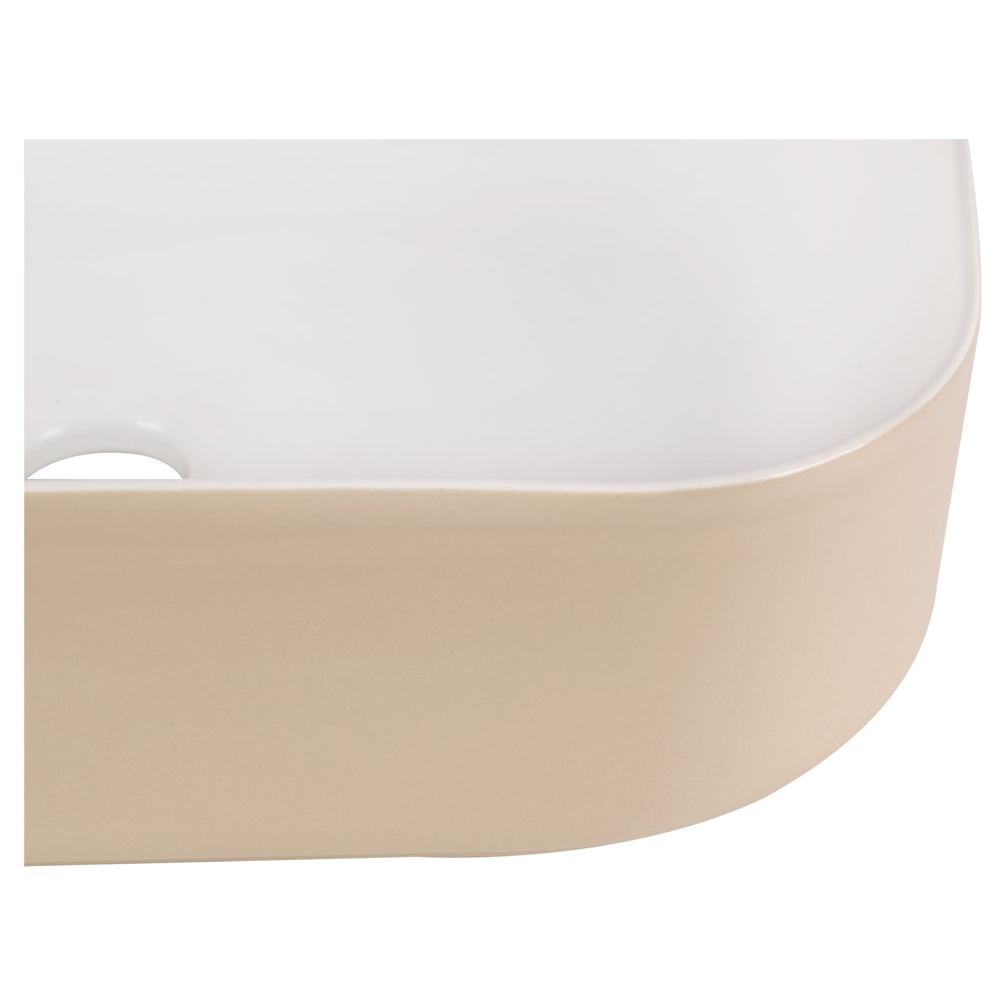 Opbouw waskom Differnz Zena rechthoek 48cm keramiek beige en wit