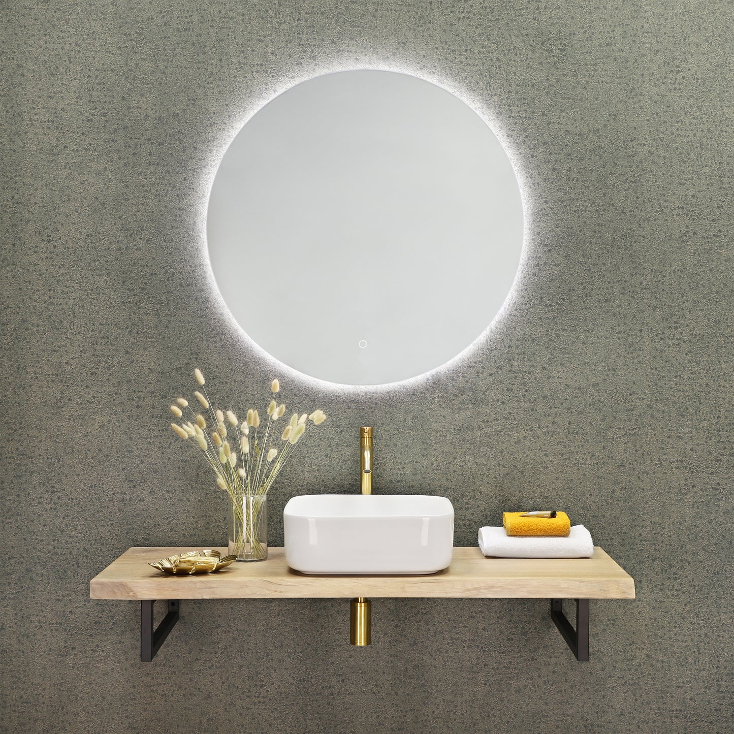 Opbouw waskom Differnz Guido rond 40cm keramiek wit