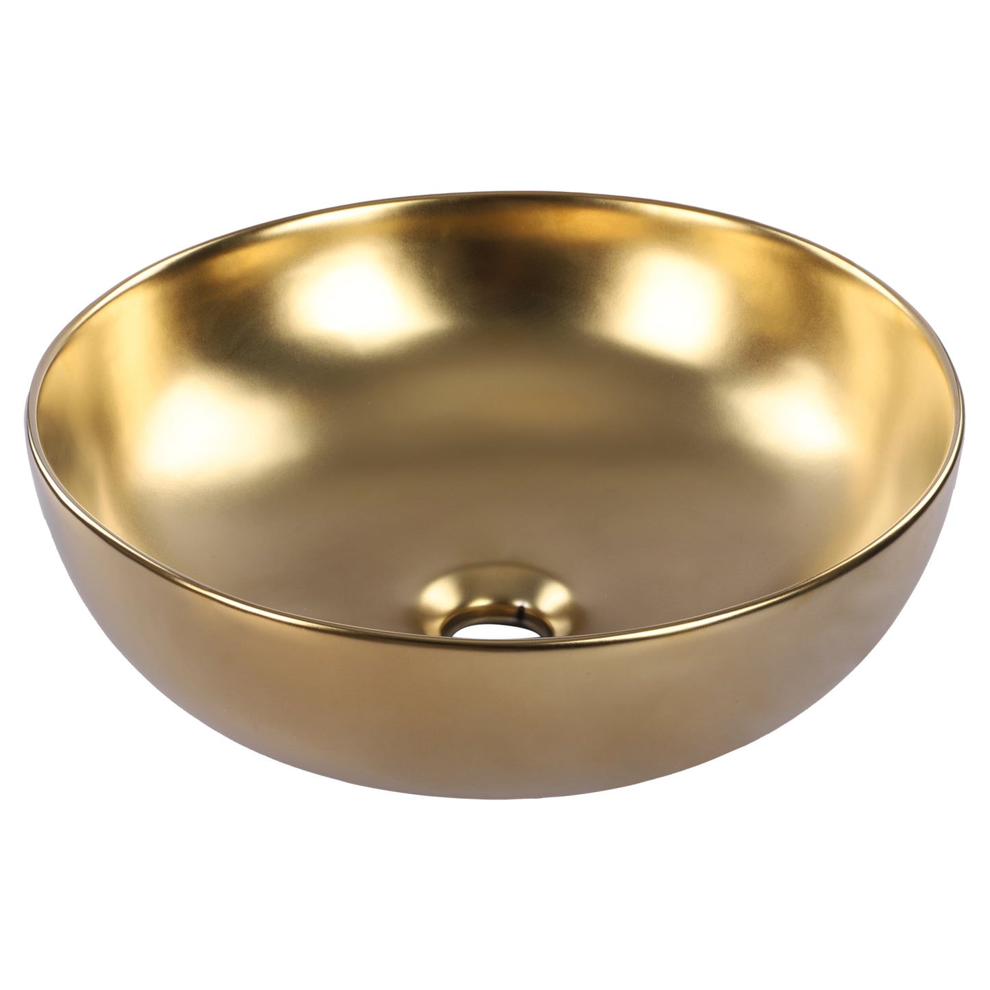 Opbouw waskom Differnz Bowl rond 40cm keramiek mat goud