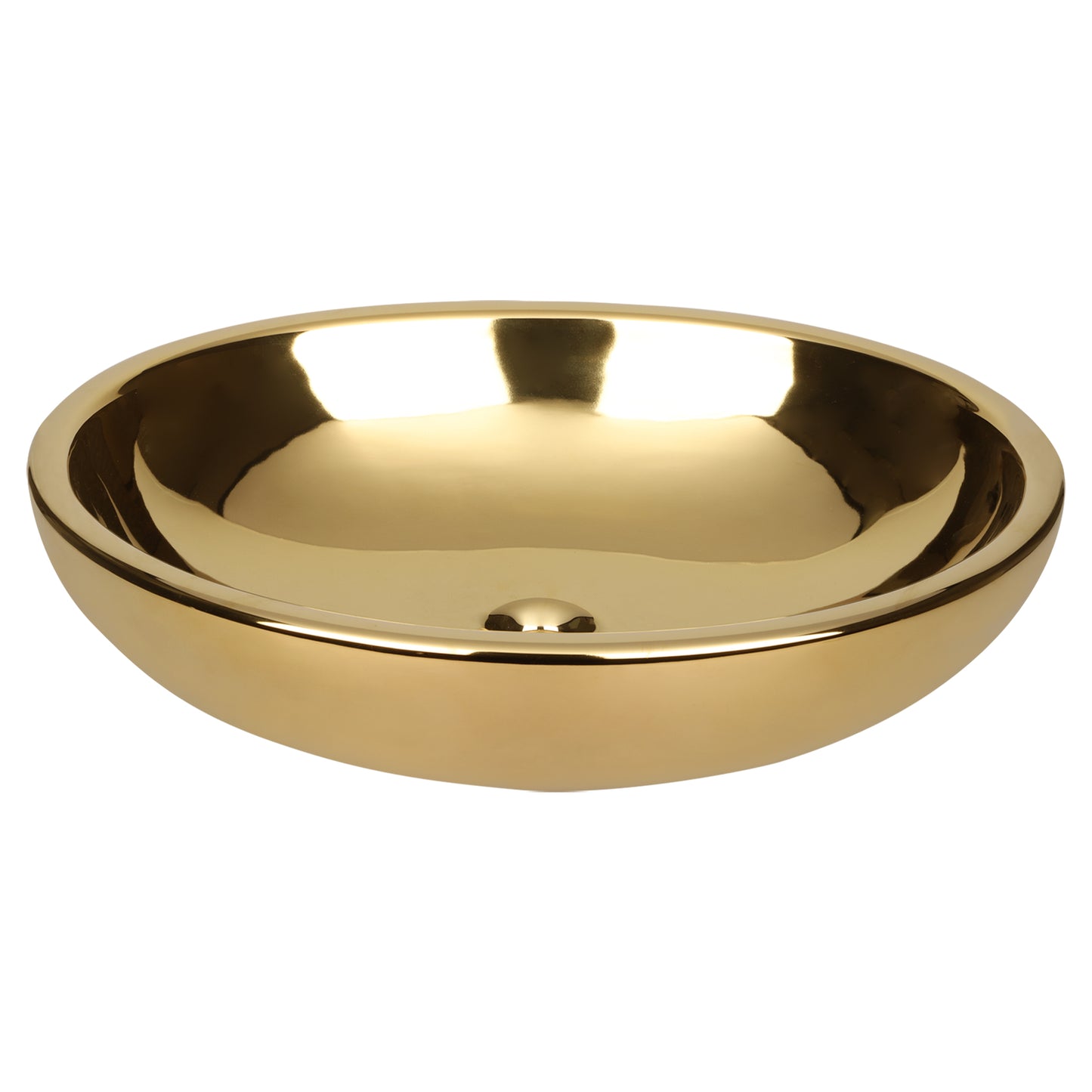 Opbouw waskom Differnz Diaz ovaal 50cm keramiek glanzend goud