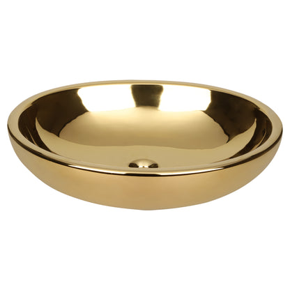 Opbouw waskom Differnz Diaz ovaal 50cm keramiek glanzend goud
