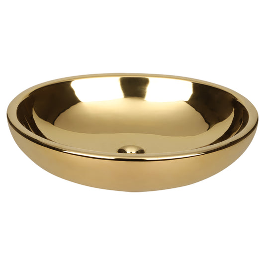 Opbouw waskom Differnz Diaz ovaal 50cm keramiek glanzend goud