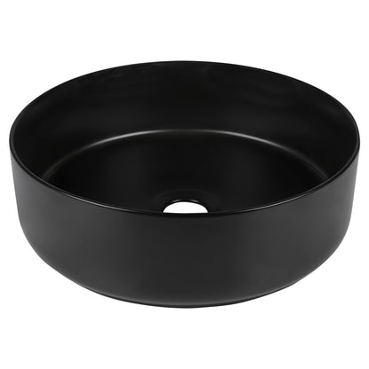 Opbouw waskom Differnz Mira rond 36cm keramiek zwart