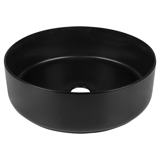 Opbouw waskom Differnz Mira rond 36cm keramiek zwart