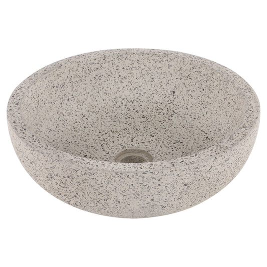 Opbouw waskom Differnz Bowl rond 40cm terrazzo grijs