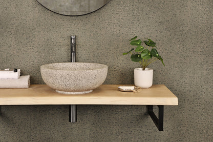 Opbouw waskom Differnz Bowl rond 40cm terrazzo grijs