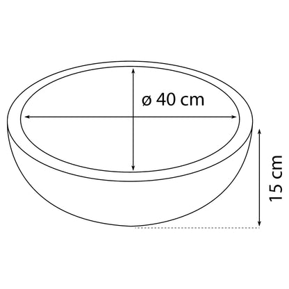 Opbouw waskom Differnz Bowl rond 40cm terrazzo bruin en beige