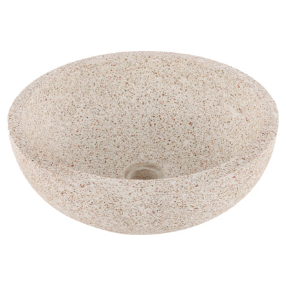 Opbouw waskom Differnz Bowl rond 40cm terrazzo bruin en beige