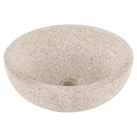 Opbouw waskom Differnz Bowl rond 40cm terrazzo bruin en beige